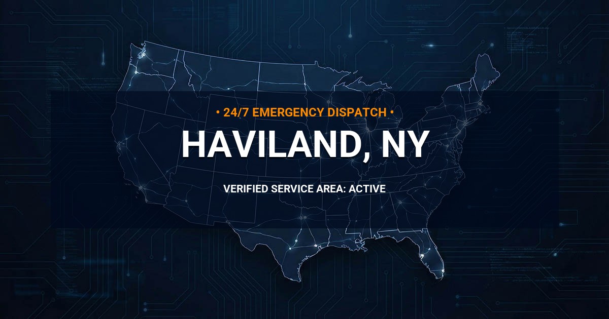 Emergency Plumbing Dispatch Map for Plumbing Services: Haviland, NY