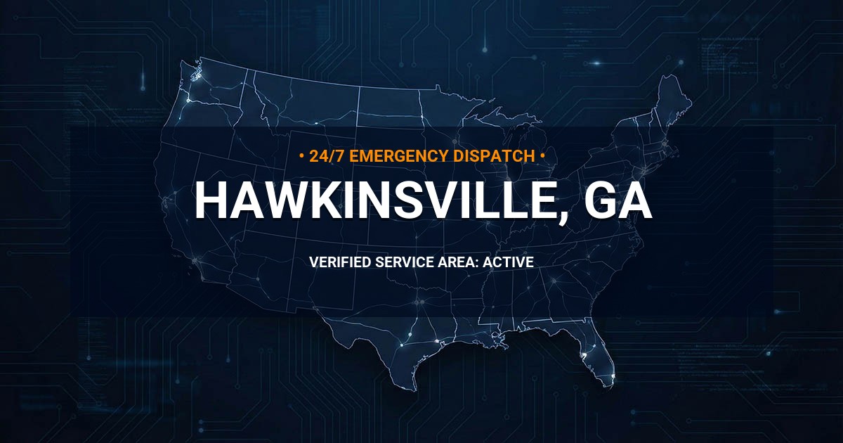 Emergency Plumbing Dispatch Map for Plumbing Services: Hawkinsville, GA