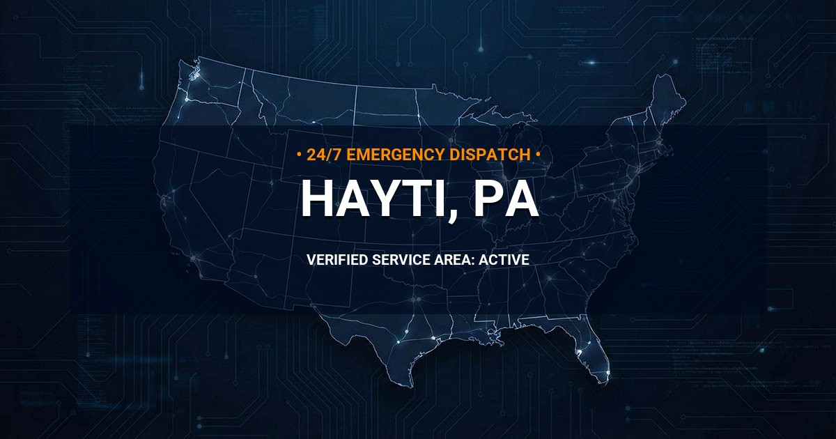 Emergency Plumbing Dispatch Map for Plumbing Services: Hayti, PA