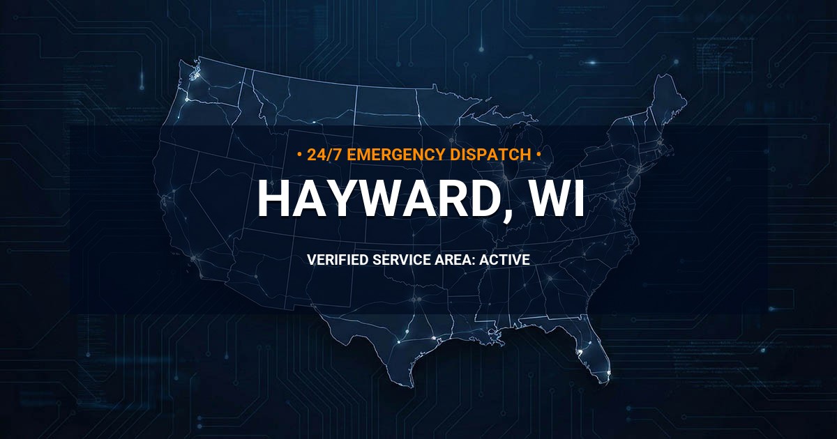 Emergency Plumbing Dispatch Map for Plumbing Services: Hayward, WI