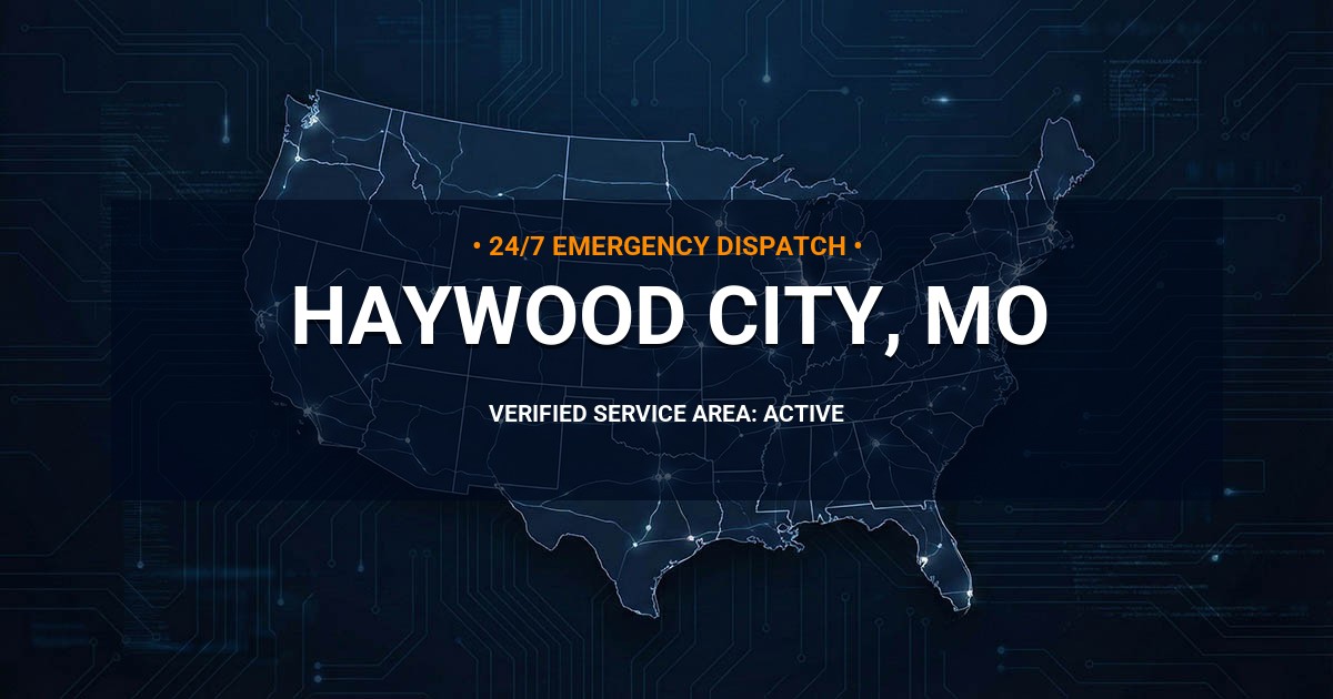Emergency Plumbing Dispatch Map for Plumbing Services: Haywood City, MO