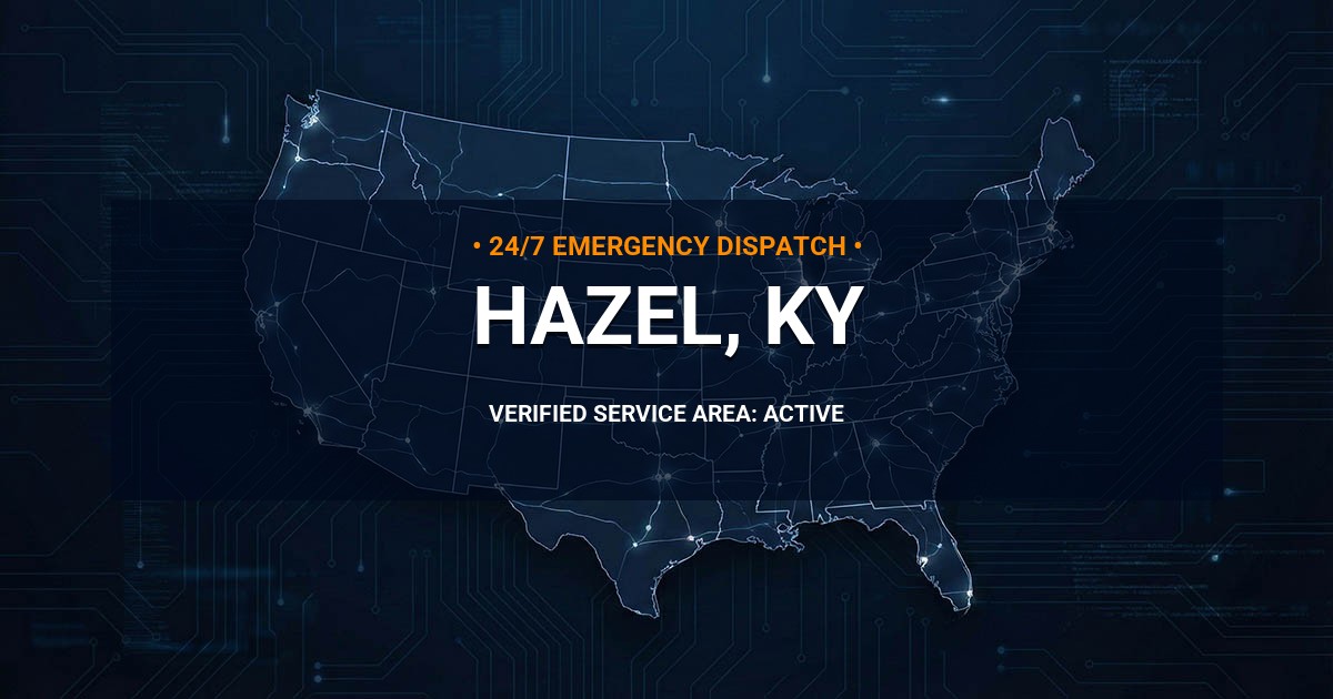 Emergency Plumbing Dispatch Map for Plumbing Services: Hazel, KY