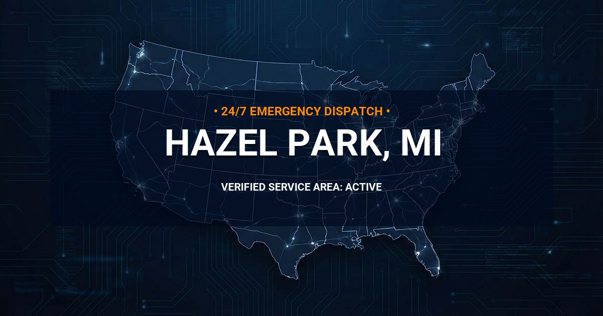 Emergency Plumbing Dispatch Map for Plumbing Services: Hazel Park, MI