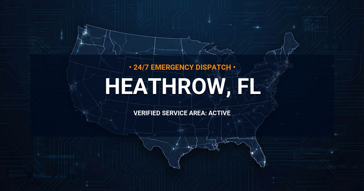 Emergency Plumbing Dispatch Map for Plumbing Services: Heathrow, FL