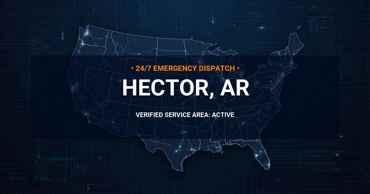 Emergency Plumbing Dispatch Map for Plumbing Services: Hector, AR