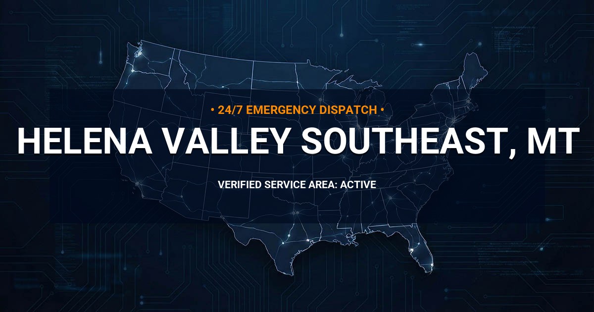 Emergency Plumbing Dispatch Map for Plumbing Services: Helena Valley Southeast, MT