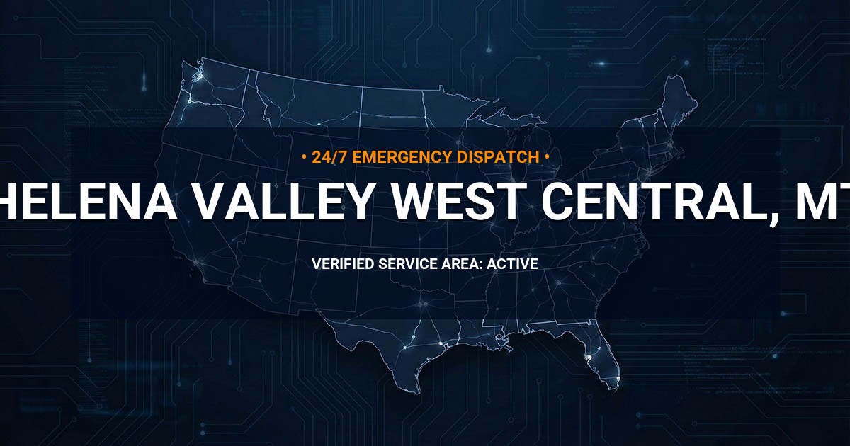 Emergency Plumbing Dispatch Map for Plumbing Services: Helena Valley West Central, MT
