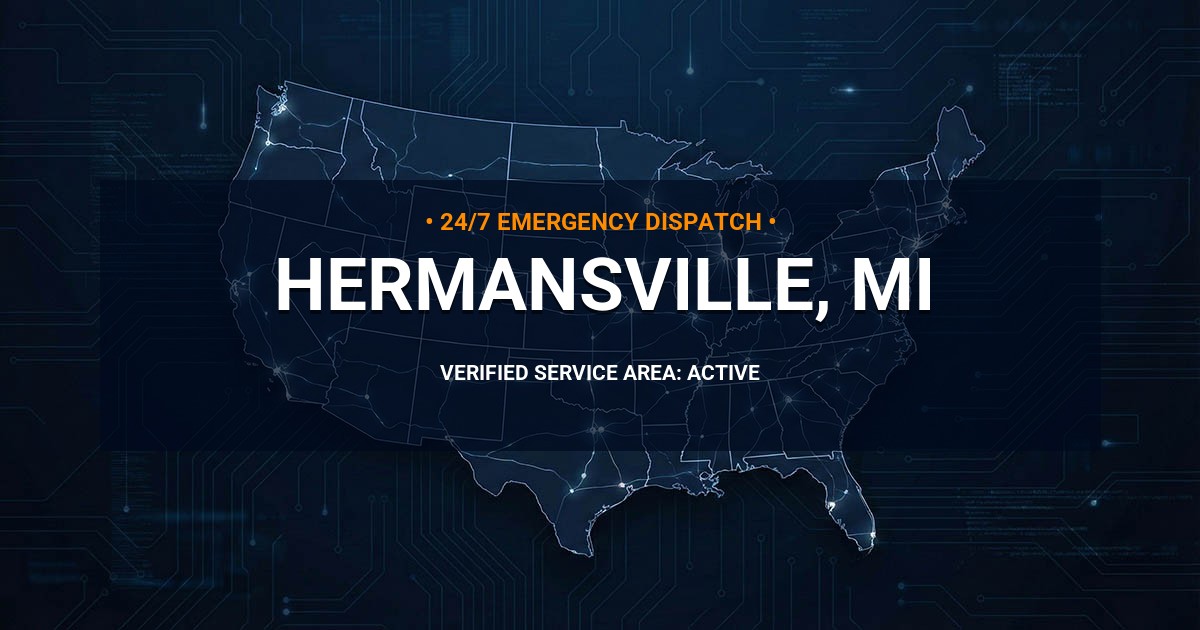 Emergency Plumbing Dispatch Map for Plumbing Services: Hermansville, MI
