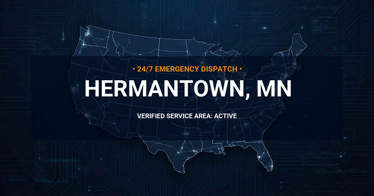 Emergency Plumbing Dispatch Map for Plumbing Services: Hermantown, MN