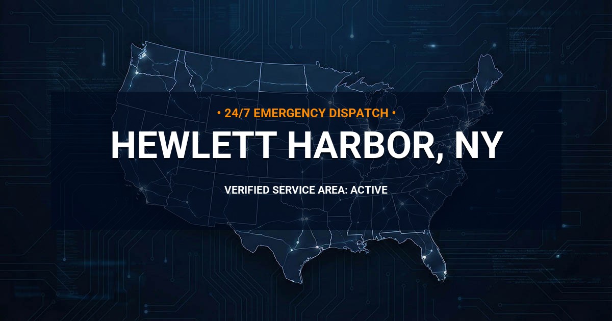 Emergency Plumbing Dispatch Map for Plumbing Services: Hewlett Harbor, NY