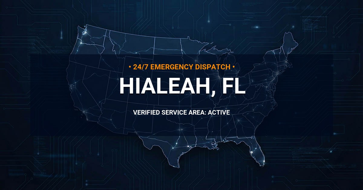Emergency Plumbing Dispatch Map for Plumbing Services: Hialeah, FL