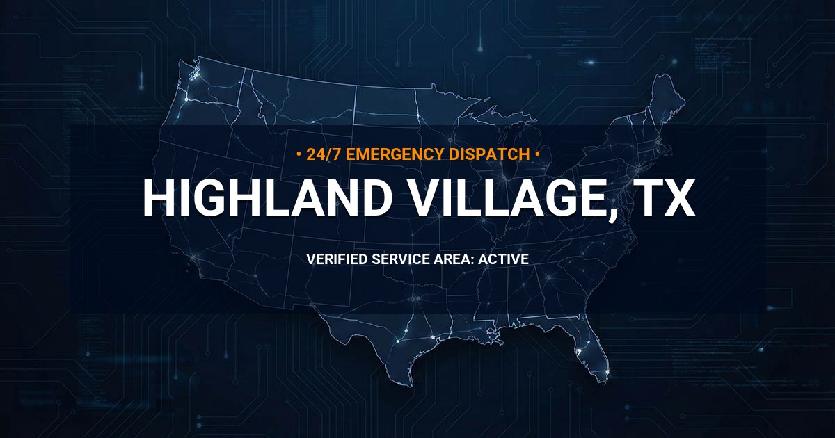 Emergency Plumbing Dispatch Map for Plumbing Services: Highland Village, TX