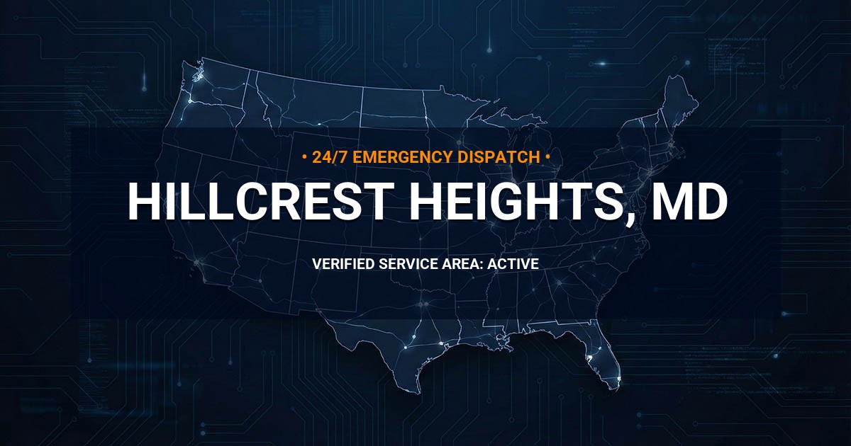 Emergency Plumbing Dispatch Map for Plumbing Services: Hillcrest Heights, MD