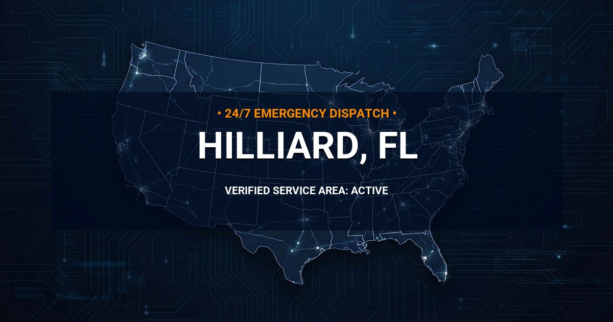 Emergency Plumbing Dispatch Map for Plumbing Services: Hilliard, FL