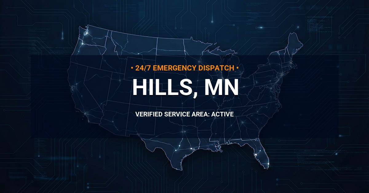 Emergency Plumbing Dispatch Map for Plumbing Services: Hills, MN
