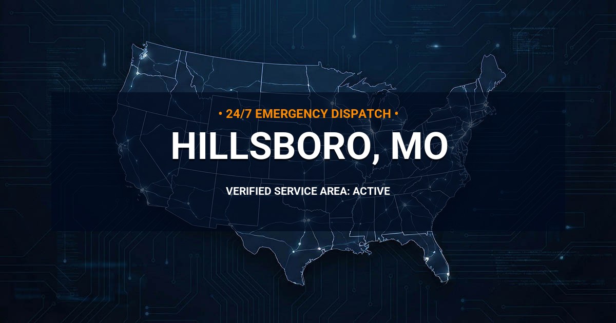 Emergency Plumbing Dispatch Map for Plumbing Services: Hillsboro, MO