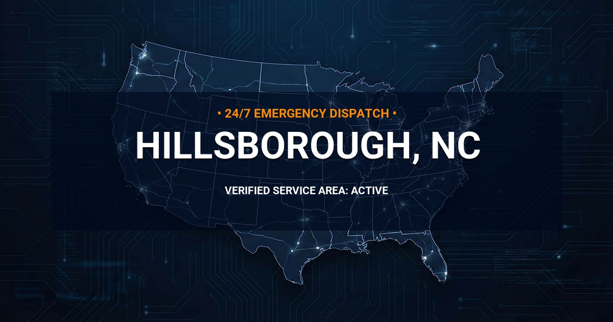 Emergency Plumbing Dispatch Map for Plumbing Services: Hillsborough, NC