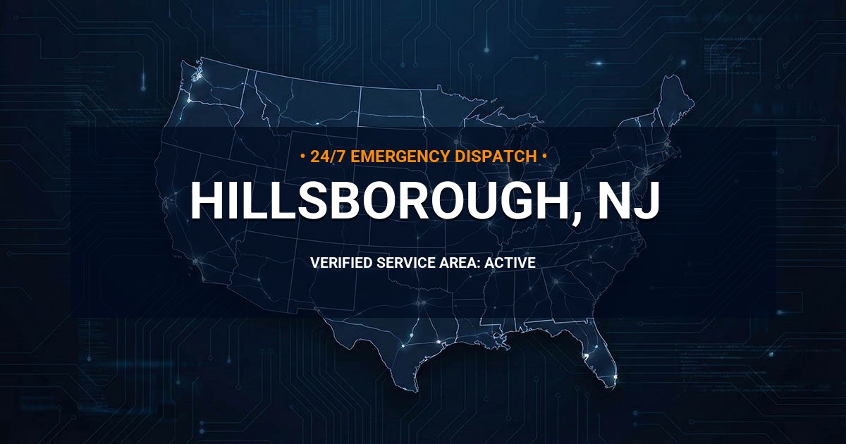 Emergency Plumbing Dispatch Map for Plumbing Services: Hillsborough, NJ