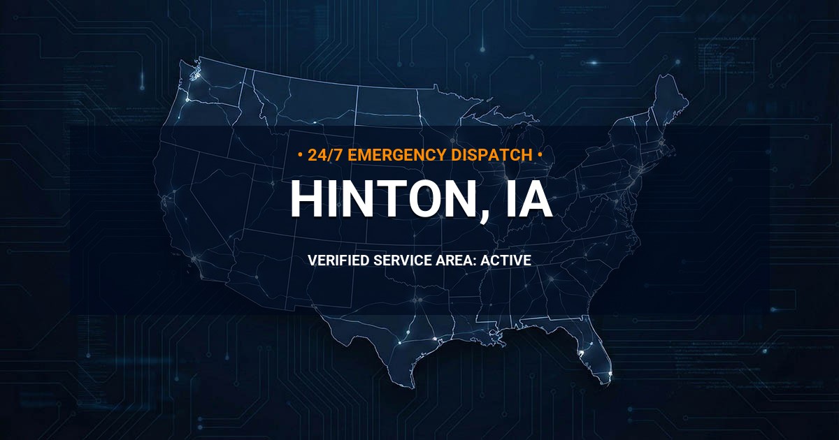 Emergency Plumbing Dispatch Map for Plumbing Services: Hinton, IA