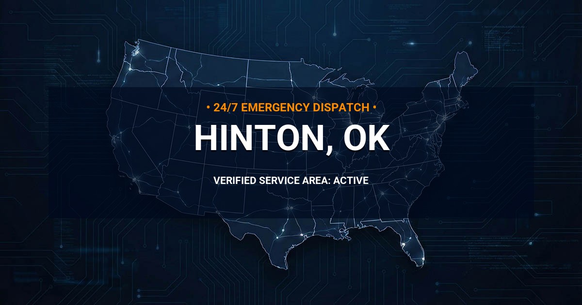 Emergency Plumbing Dispatch Map for Plumbing Services: Hinton, OK