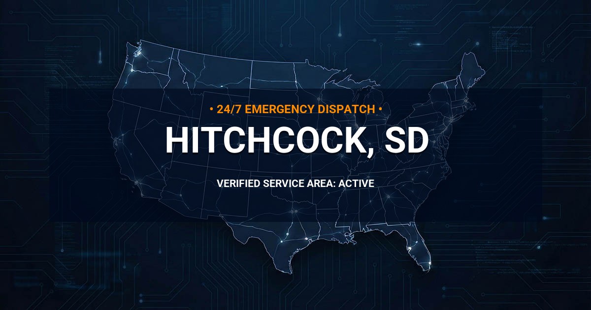 Emergency Plumbing Dispatch Map for Plumbing Services: Hitchcock, SD
