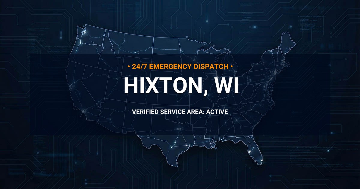 Emergency Plumbing Dispatch Map for Plumbing Services: Hixton, WI