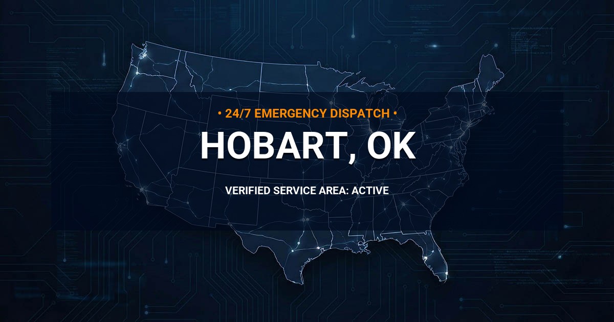 Emergency Plumbing Dispatch Map for Plumbing Services: Hobart, OK