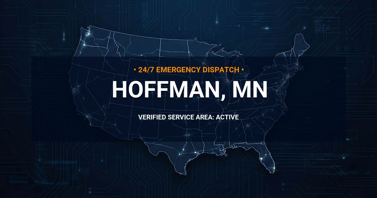 Emergency Plumbing Dispatch Map for Plumbing Services: Hoffman, MN