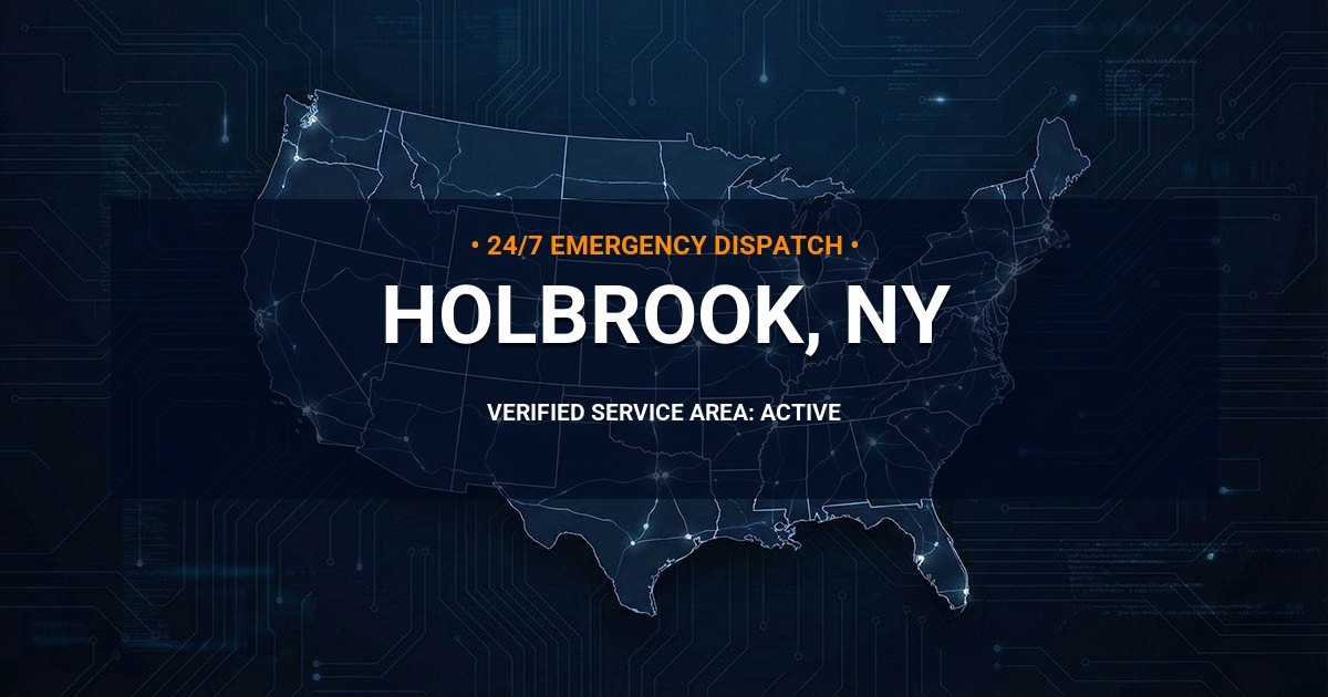Emergency Plumbing Dispatch Map for Plumbing Services: Holbrook, NY