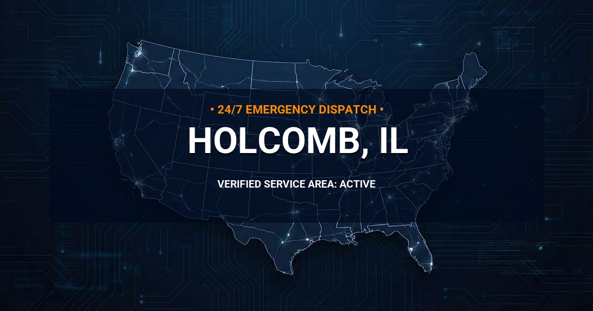 Emergency Plumbing Dispatch Map for Plumbing Services: Holcomb, IL