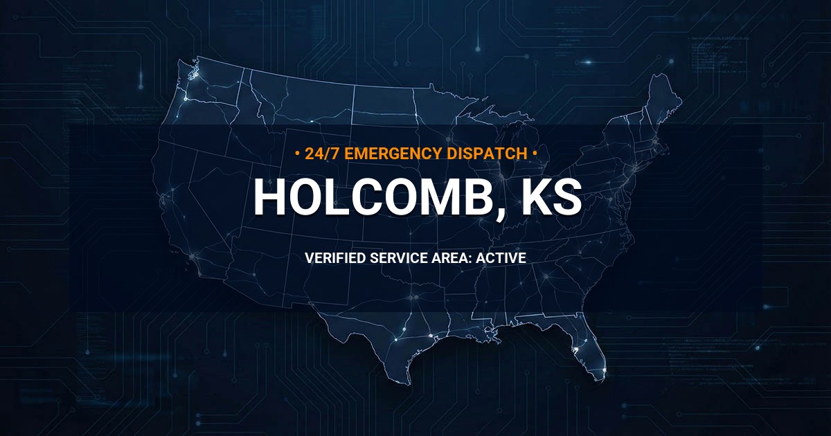 Emergency Plumbing Dispatch Map for Plumbing Services: Holcomb, KS