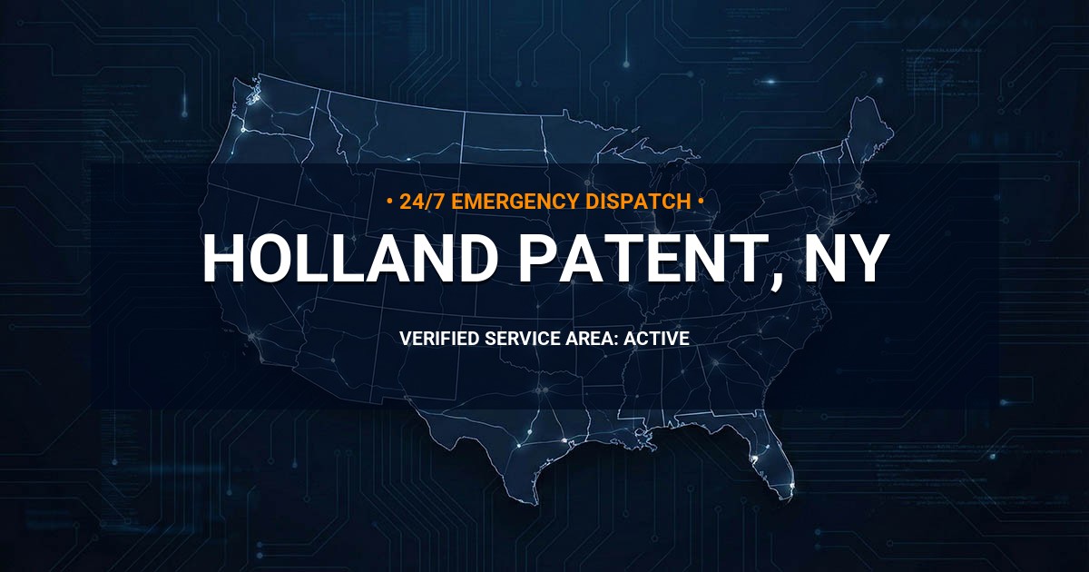 Emergency Plumbing Dispatch Map for Plumbing Services: Holland Patent, NY