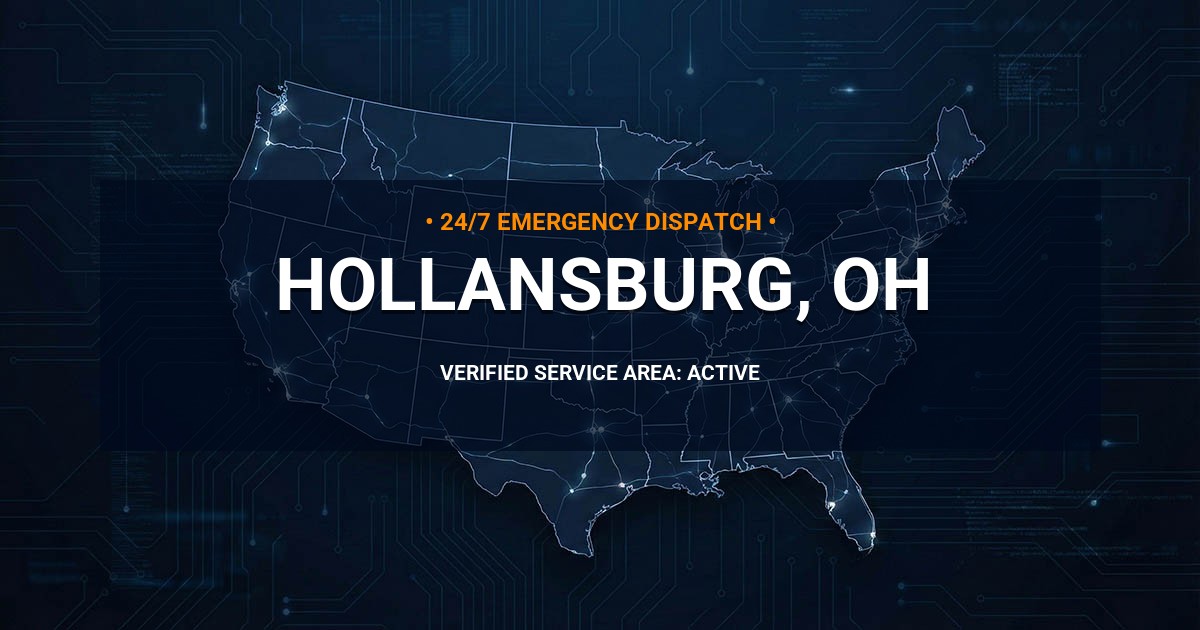 Emergency Plumbing Dispatch Map for Plumbing Services: Hollansburg, OH