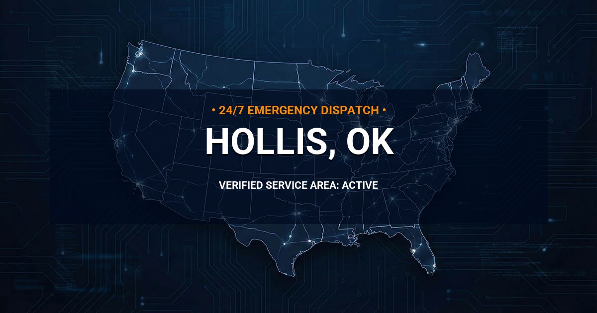 Emergency Plumbing Dispatch Map for Plumbing Services: Hollis, OK