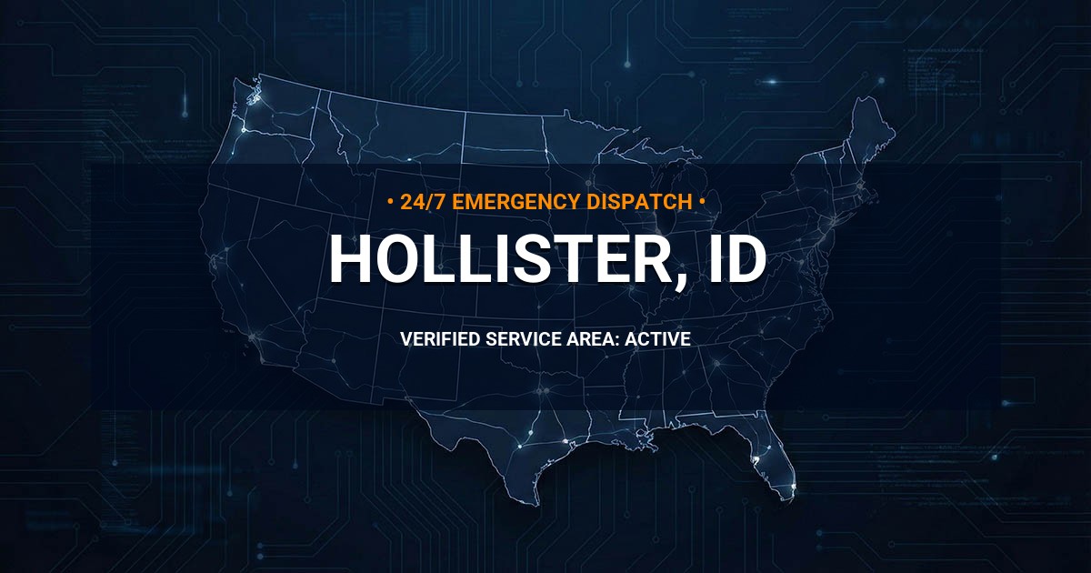 Emergency Plumbing Dispatch Map for Plumbing Services: Hollister, ID