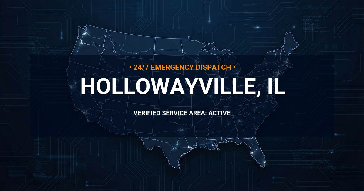 Emergency Plumbing Dispatch Map for Plumbing Services: Hollowayville, IL