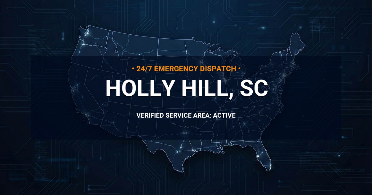 Emergency Plumbing Dispatch Map for Plumbing Services: Holly Hill, SC