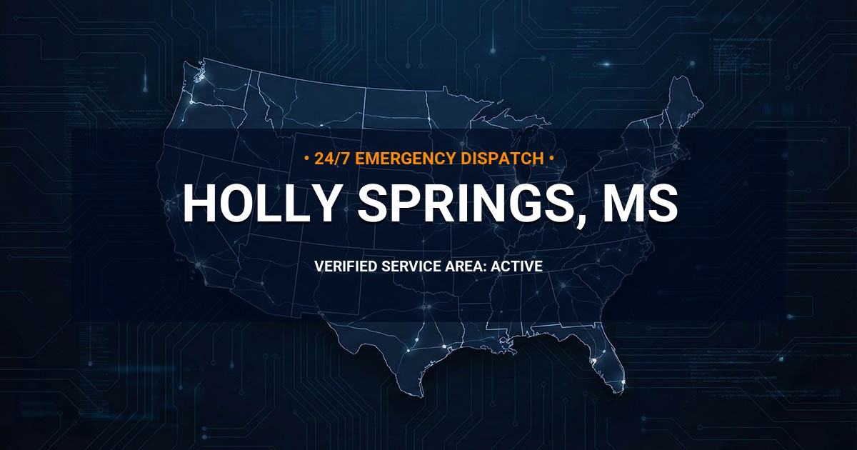 Emergency Plumbing Dispatch Map for Plumbing Services: Holly Springs, MS