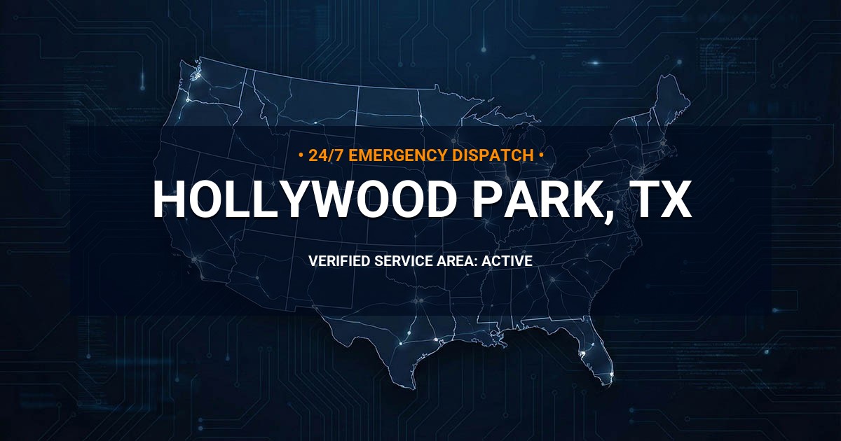 Emergency Plumbing Dispatch Map for Plumbing Services: Hollywood Park, TX