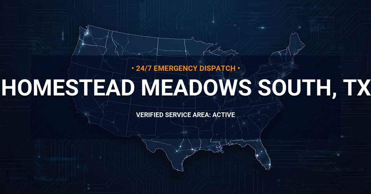 Emergency Plumbing Dispatch Map for Plumbing Services: Homestead Meadows South, TX