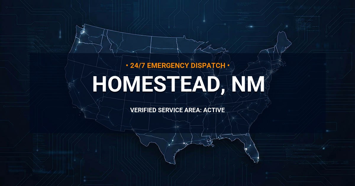 Emergency Plumbing Dispatch Map for Plumbing Services: Homestead, NM