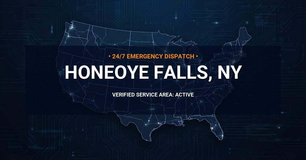 Emergency Plumbing Dispatch Map for Plumbing Services: Honeoye Falls, NY