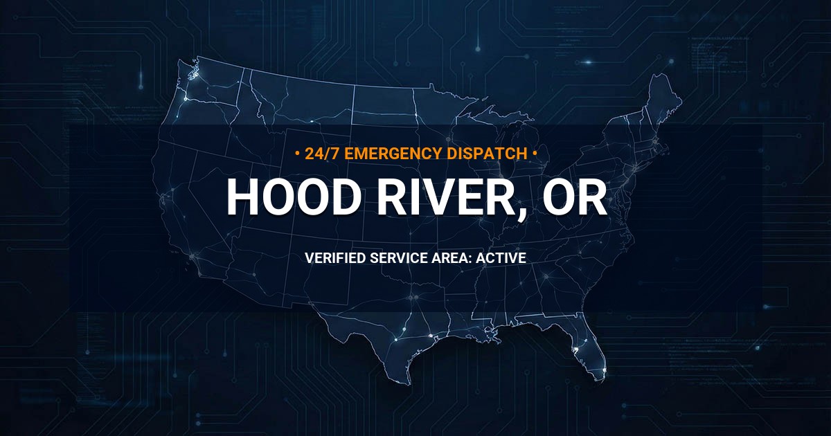 Emergency Plumbing Dispatch Map for Plumbing Services: Hood River, OR