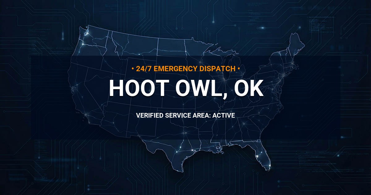 Emergency Plumbing Dispatch Map for Plumbing Services: Hoot Owl, OK