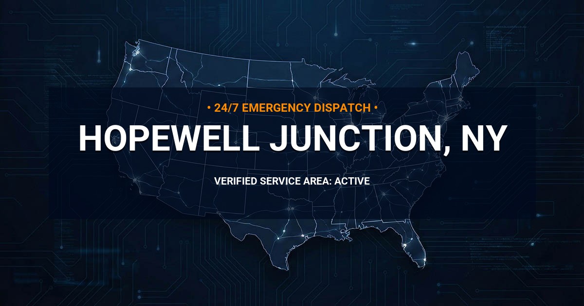 Emergency Plumbing Dispatch Map for Plumbing Services: Hopewell Junction, NY