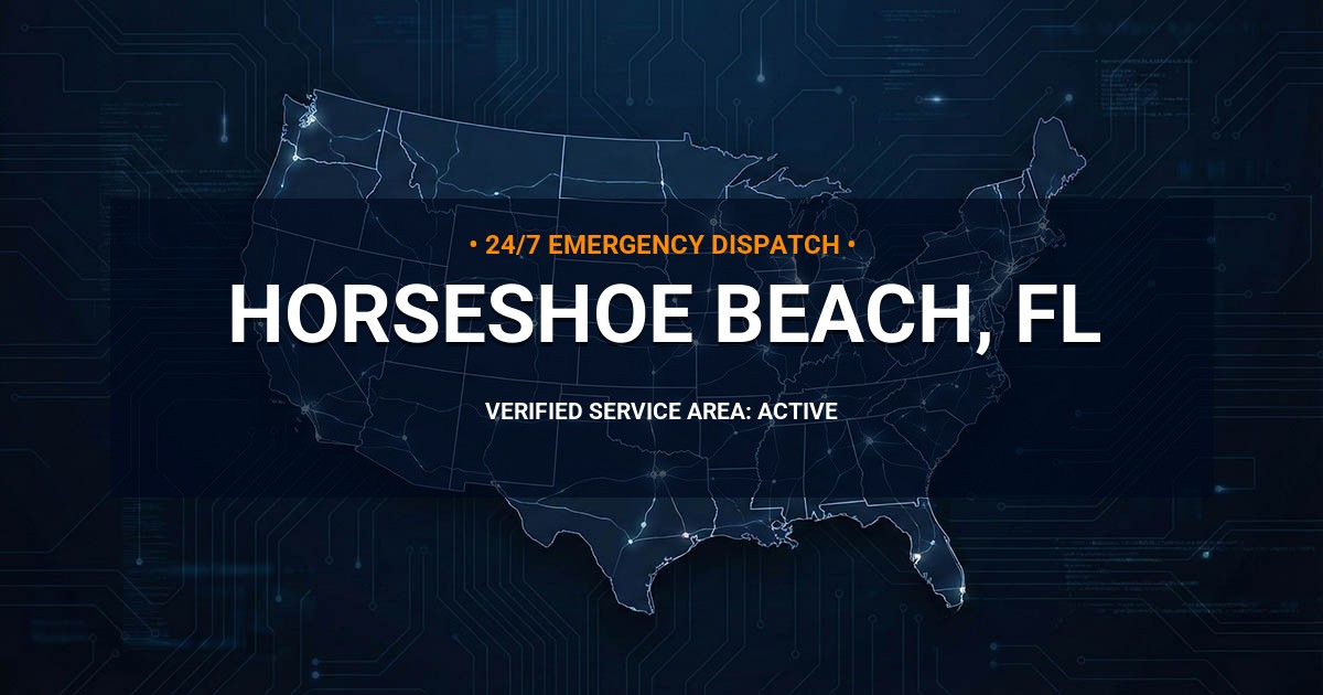 Emergency Plumbing Dispatch Map for Plumbing Services: Horseshoe Beach, FL