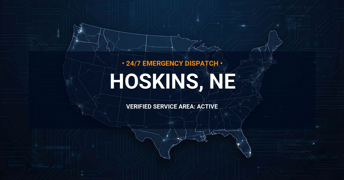 Emergency Plumbing Dispatch Map for Plumbing Services: Hoskins, NE