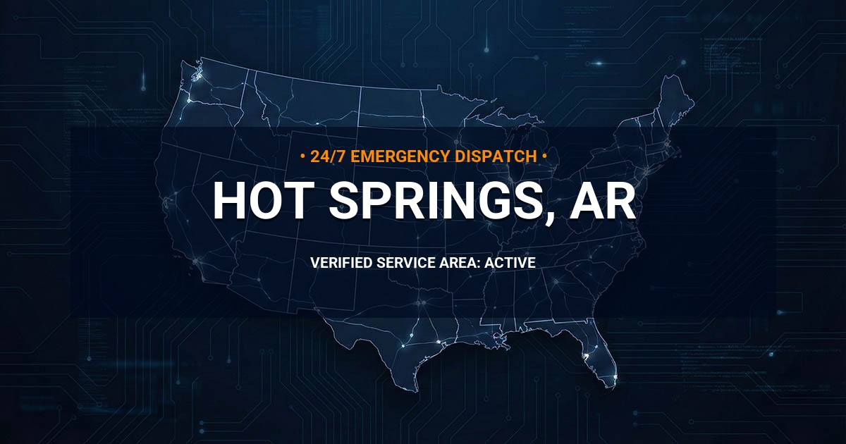 Emergency Plumbing Dispatch Map for Plumbing Services: Hot Springs, AR