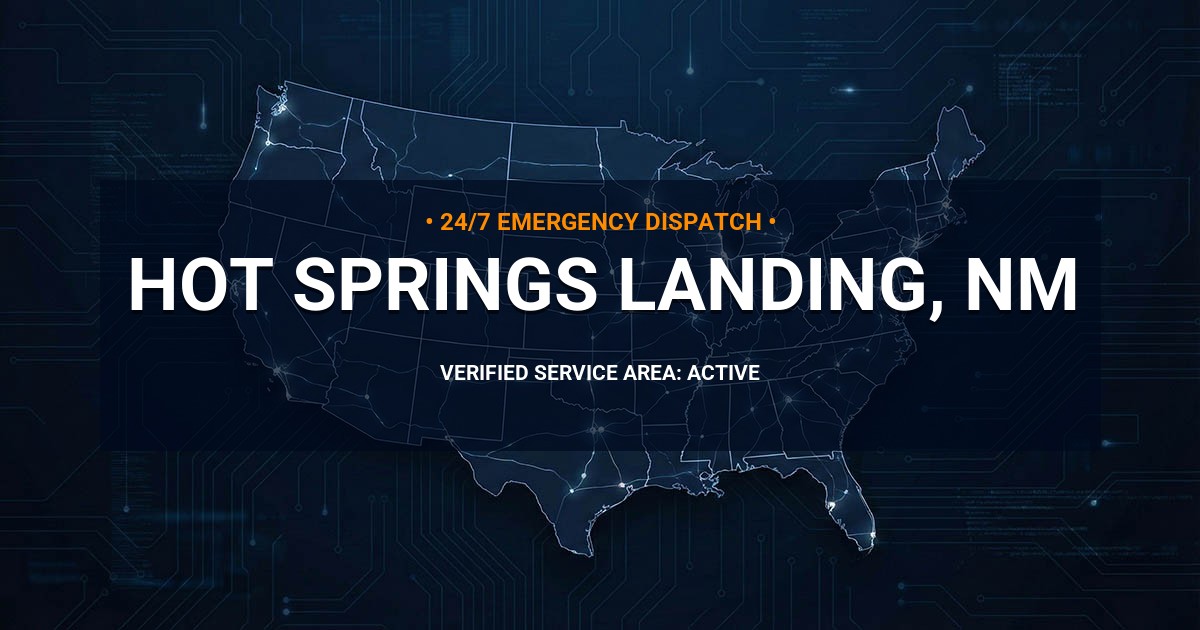 Emergency Plumbing Dispatch Map for Plumbing Services: Hot Springs Landing, NM