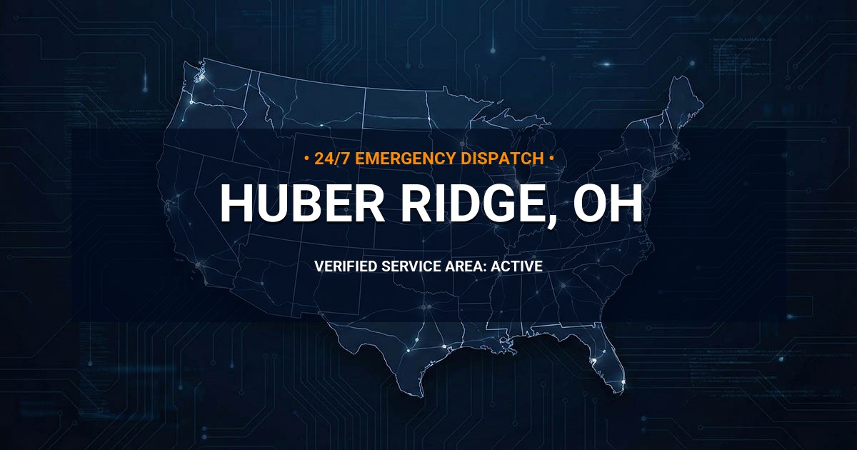 Emergency Plumbing Dispatch Map for Plumbing Services: Huber Ridge, OH